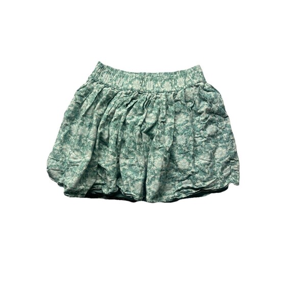 American Eagle Outfitters Dresses & Skirts - American Eagle Skirt Womens Small Green Floral Linen Cotton Pleated Coquette